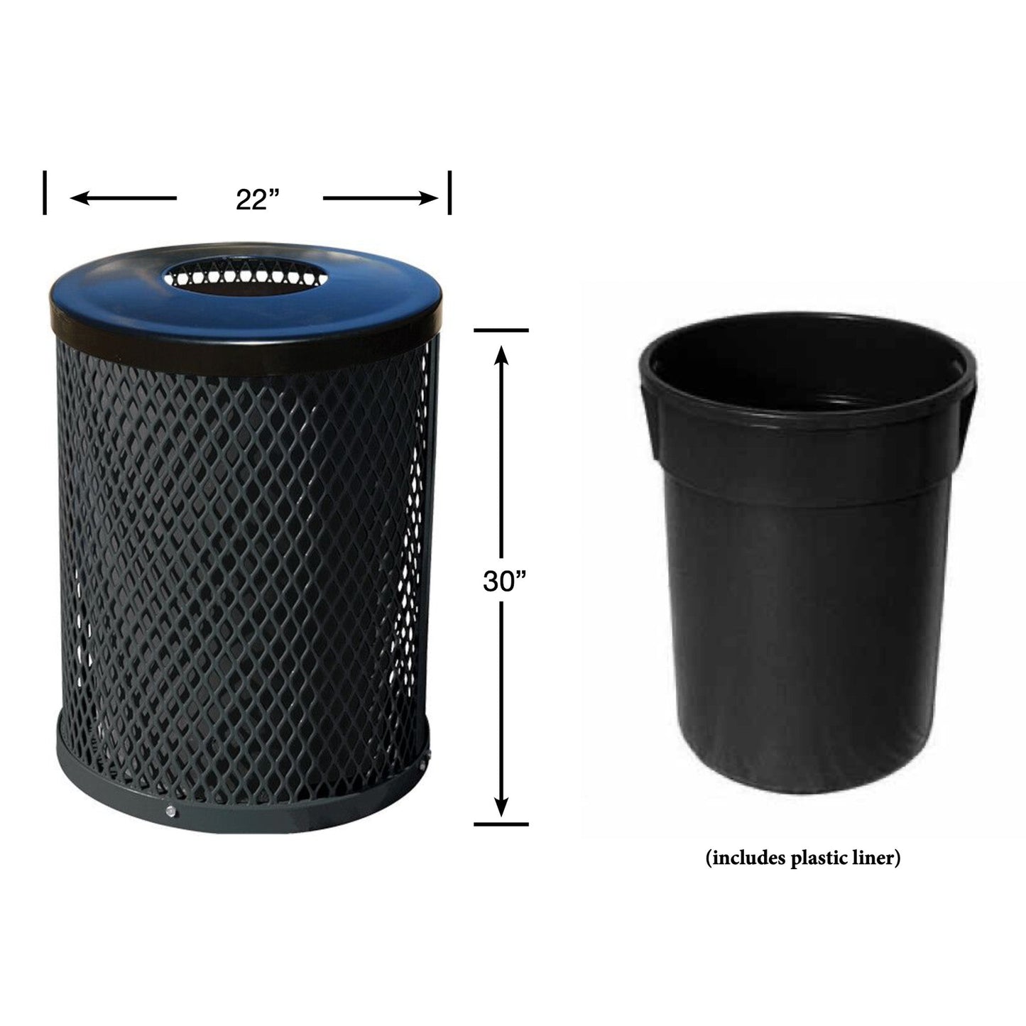 32 GallonTrash Receptacle, w/Liner & Lid - Hercules Inc. Shop