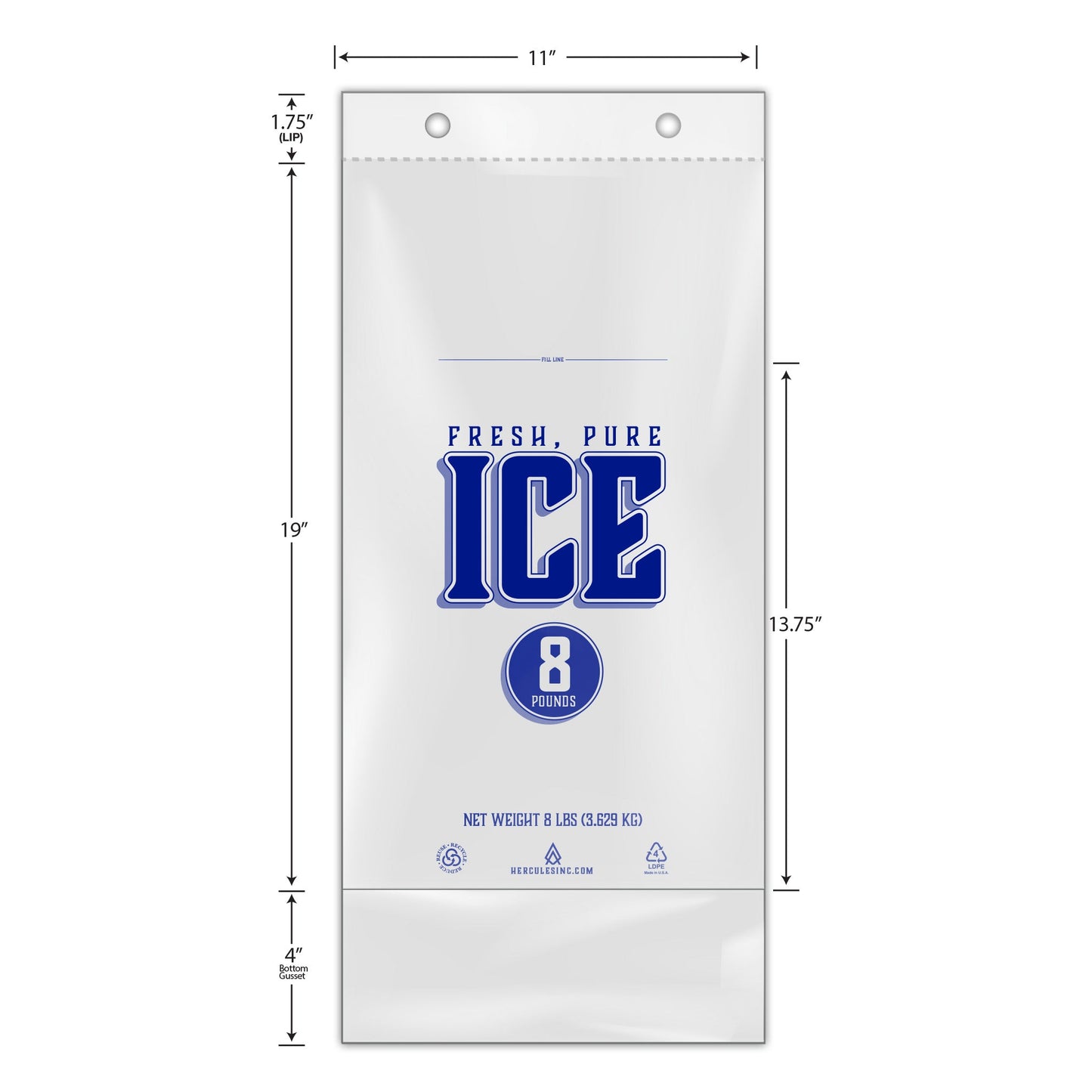 Ice Bags - Plastic Wicketed - Fresh, Pure Ice - Hercules Inc. Shop