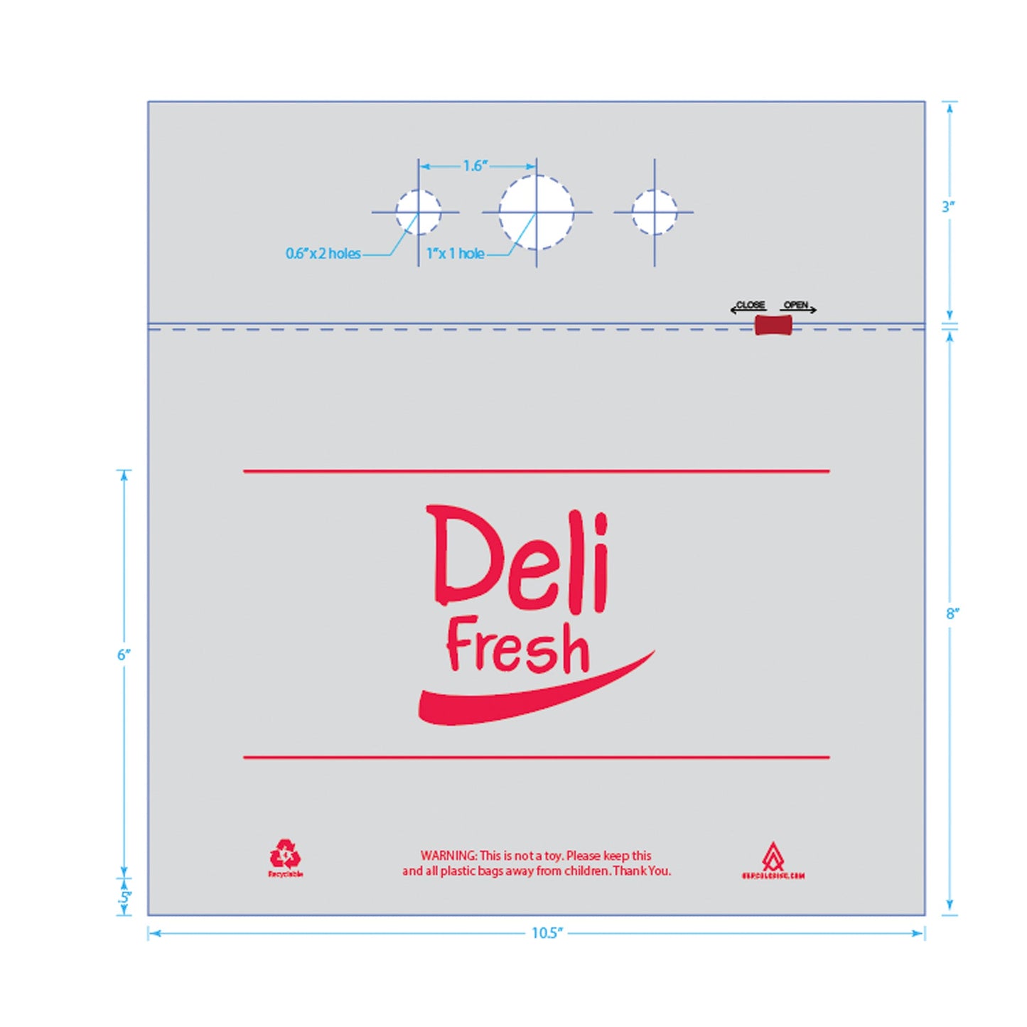 Slide 2 Klose zipper Bag - Deli Fresh - Top Half Saddle - Hercules Inc. Shop