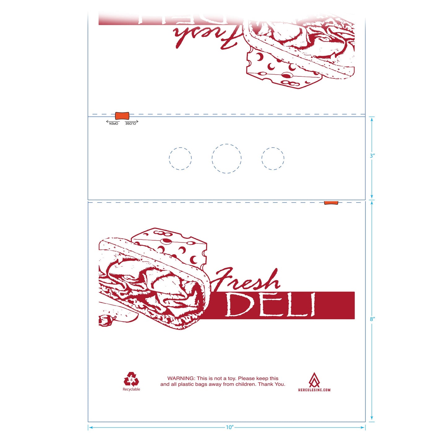 Slide 2 Klose zipper Bag - Fresh Deli - Top Full Saddle - Hercules Inc. Shop