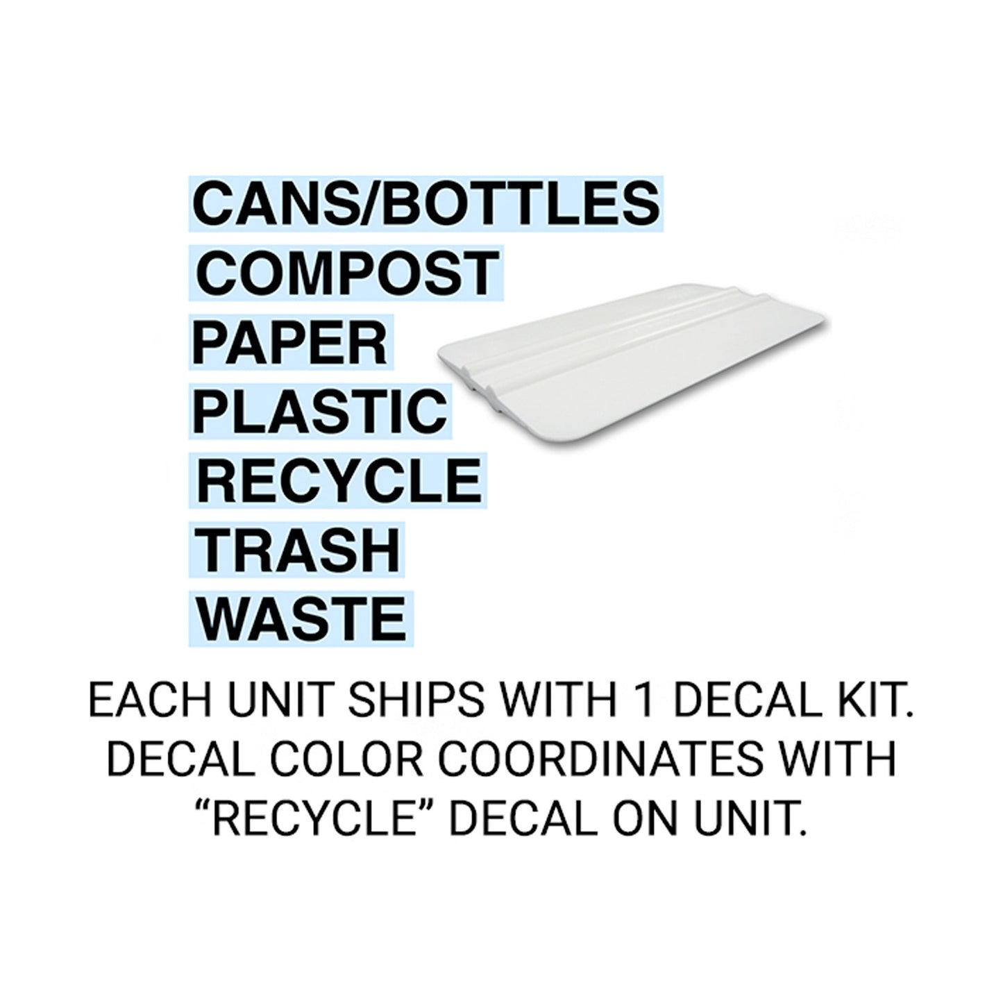 Metro Collection Three - Stream Receptacle - WlStandard RECYCLE Decal - Hercules Inc. Shop