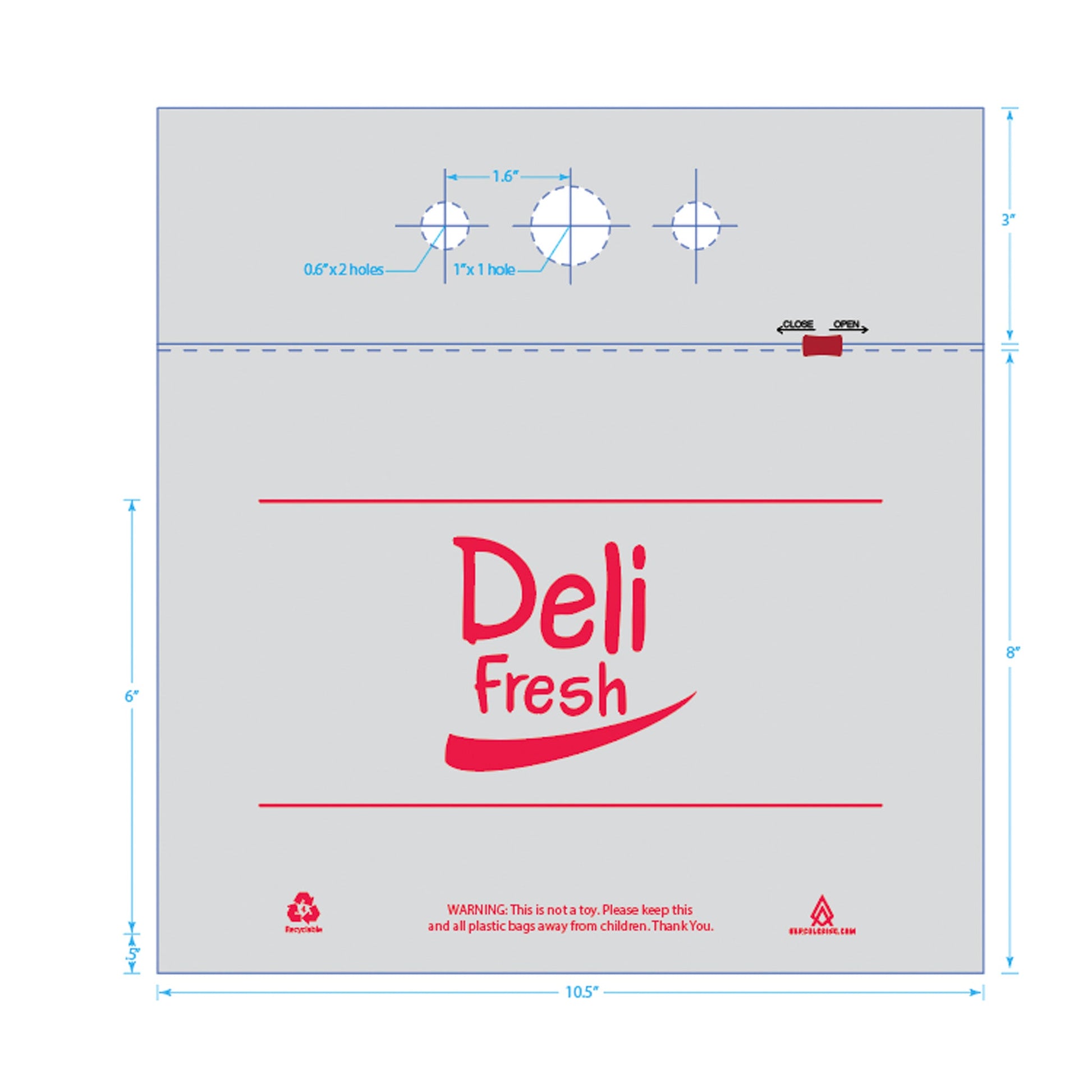 Slide 2 Klose zipper Bag - Deli Fresh - Top Half Saddle - Hercules Inc. Shop
